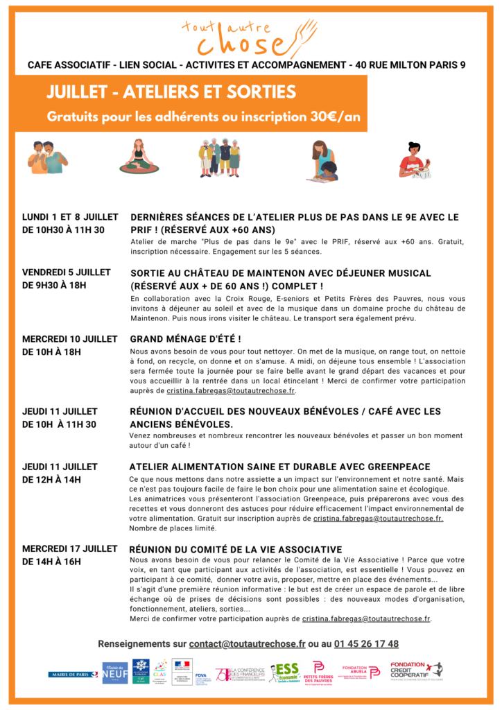 Programme juillet 2024